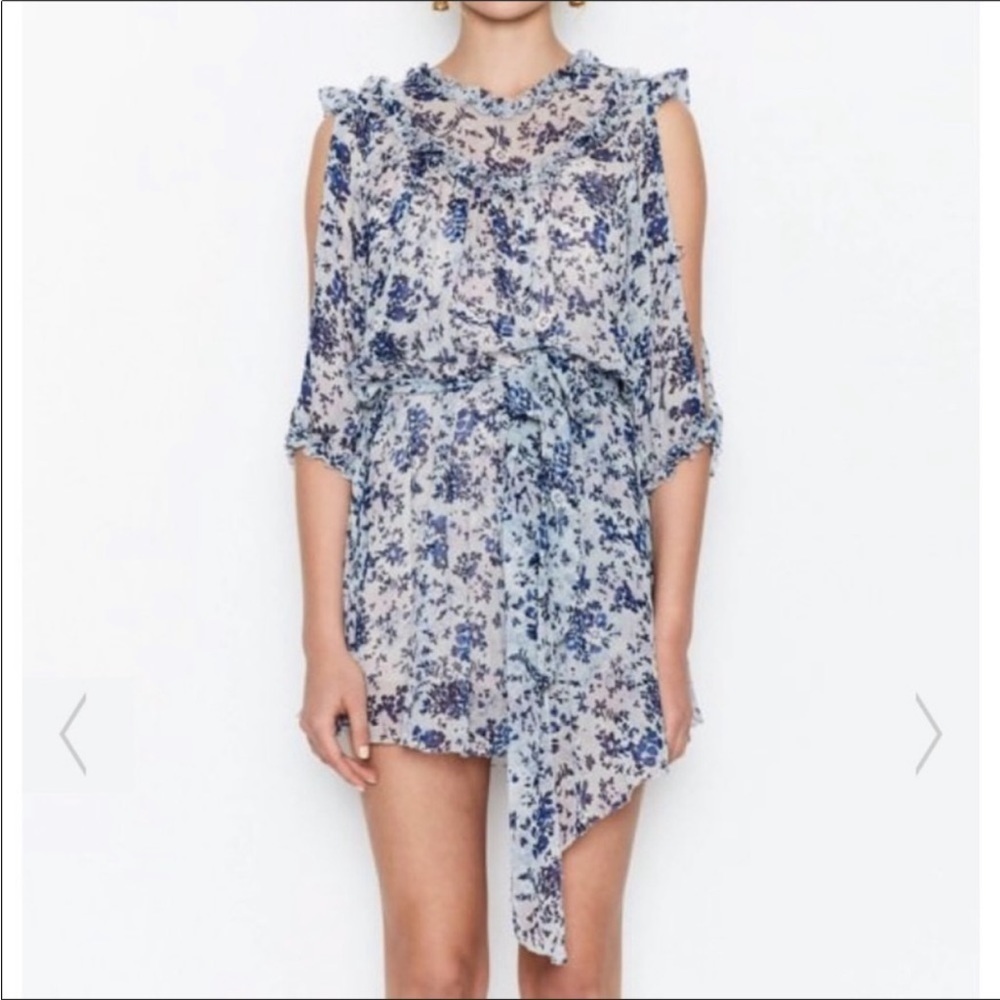 Alice McCall Pirouette Silk Floral Dress Cornflower Blue